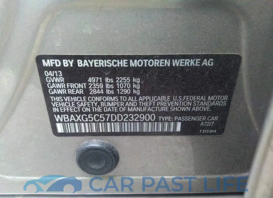 WBAXG5C57DD232900# 9