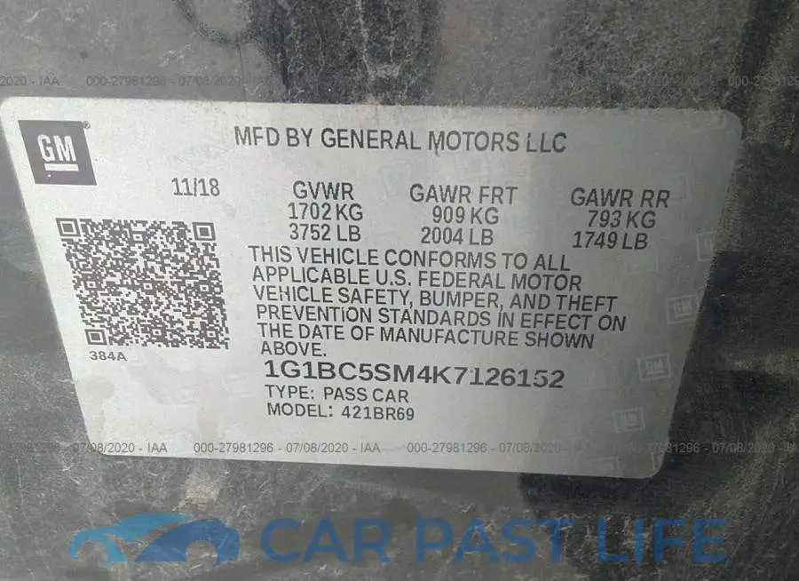 1G1BC5SM4K7126152# 9