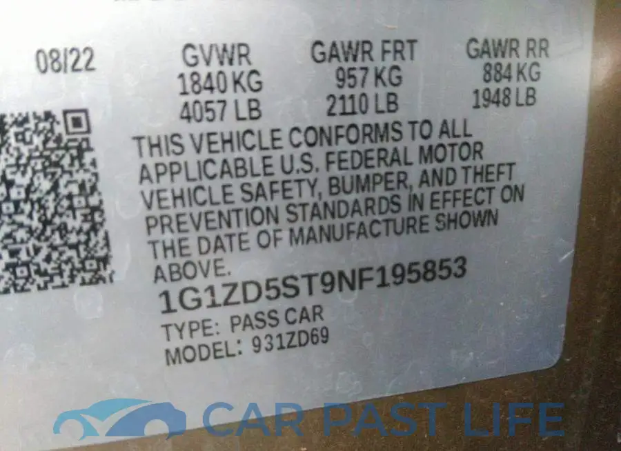 1G1ZD5ST9NF195853# 9