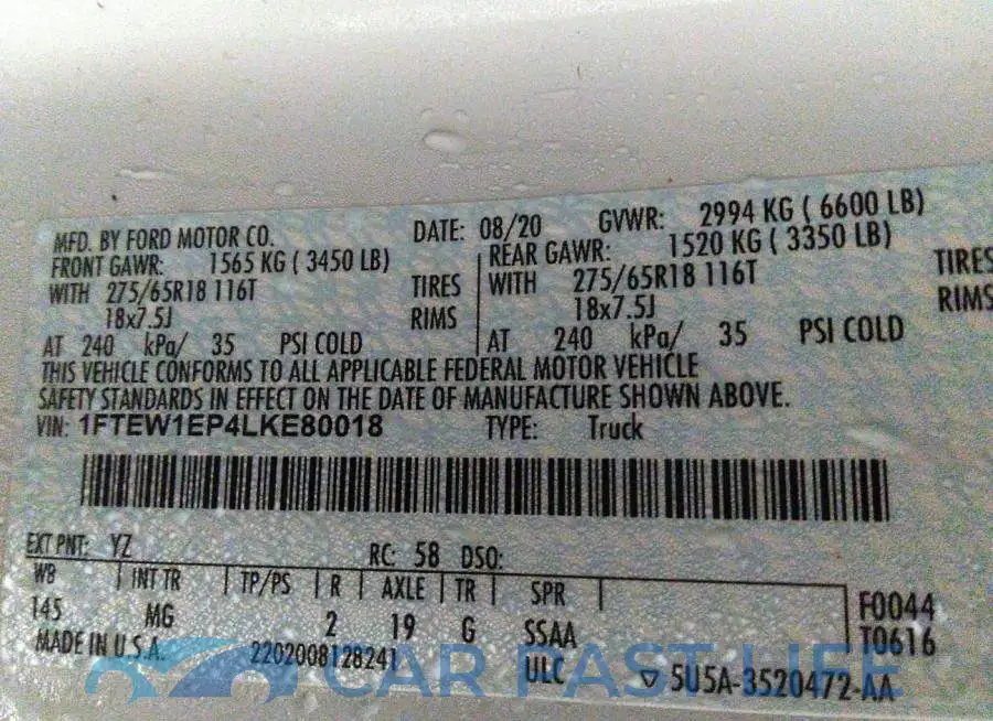 1FTEW1EP4LKE80018# 9