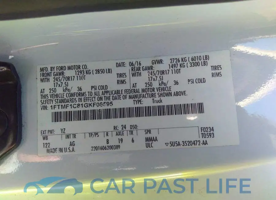 1FTMF1C81GKF08595# 9