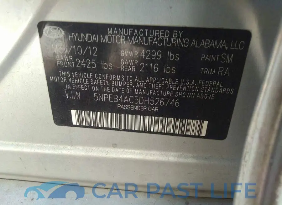 5NPEB4AC5DH526746# 9