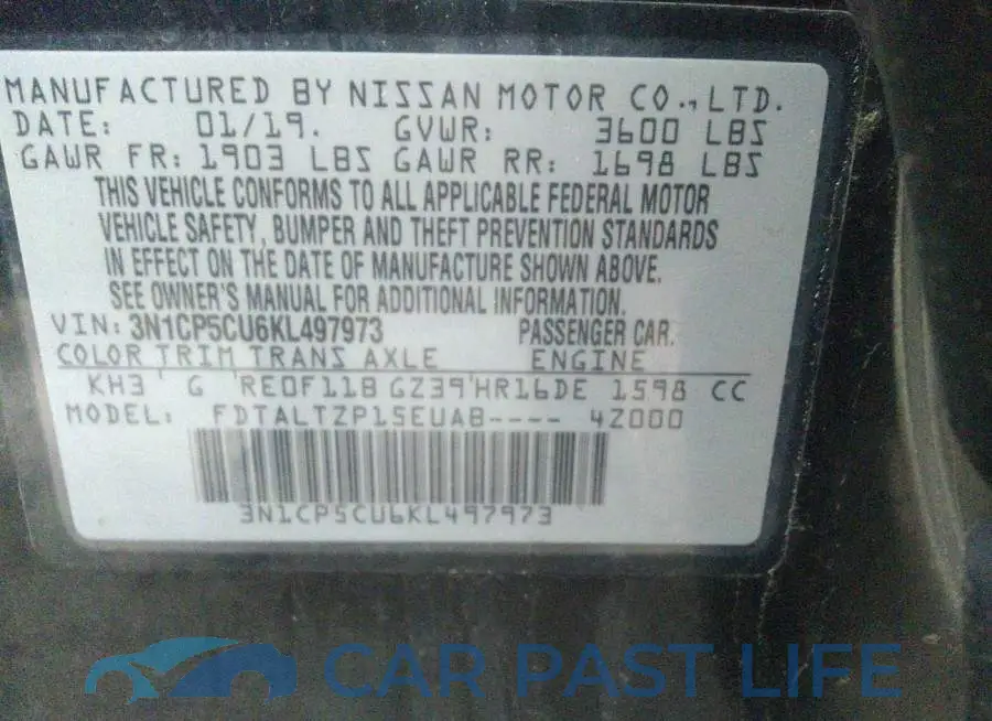 3N1CP5CU6KL497973# 9