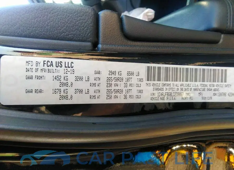 1C4RJFBG8LC239087# 9