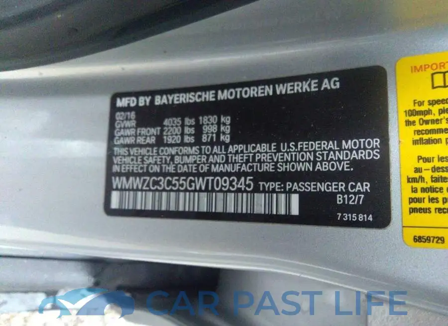 WMWZC3C55GWT09345# 9