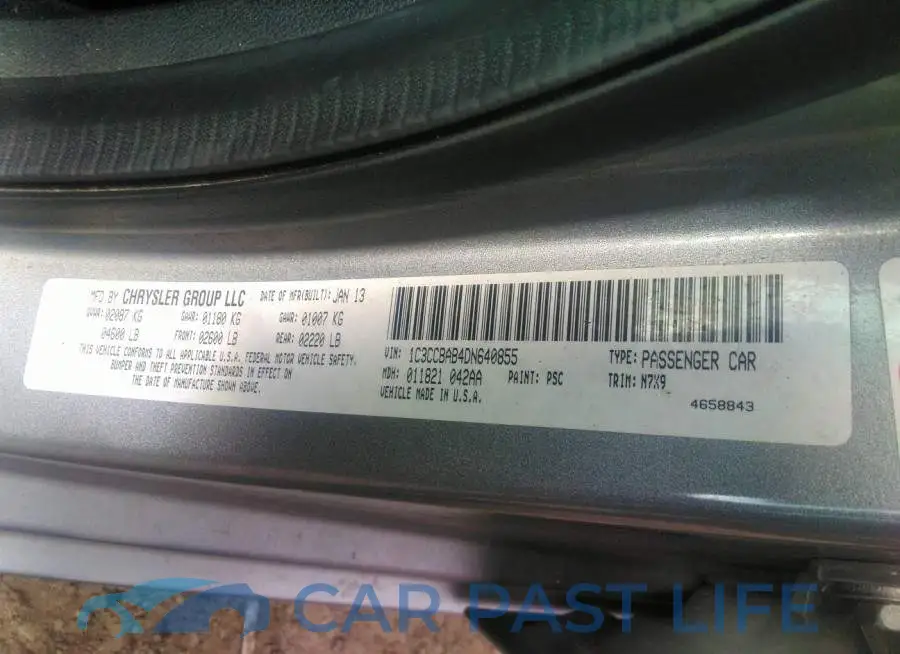 1C3CCBAB4DN640855# 9