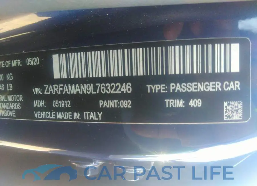 ZARFAMAN9L7632246# 9