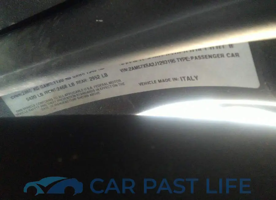 ZAM57XSA2J1293195# 9