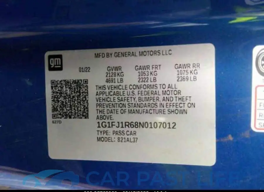 1G1FJ1R68N0107012# 9