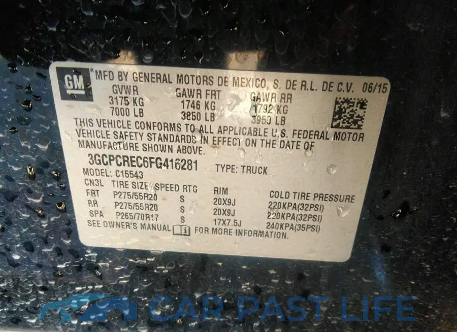 3GCPCREC6FG416281# 9