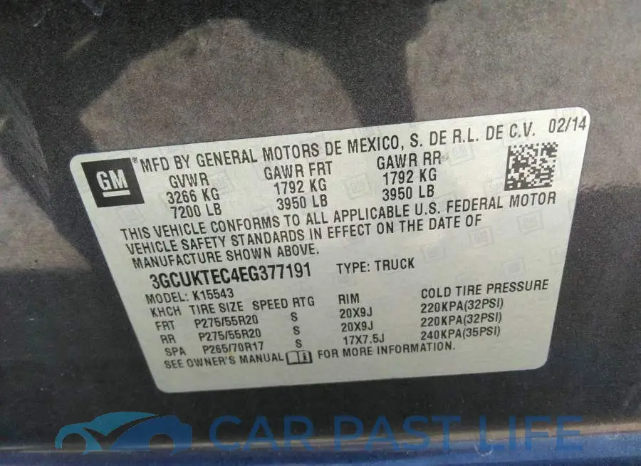 3GCUKTEC4EG377191# 9