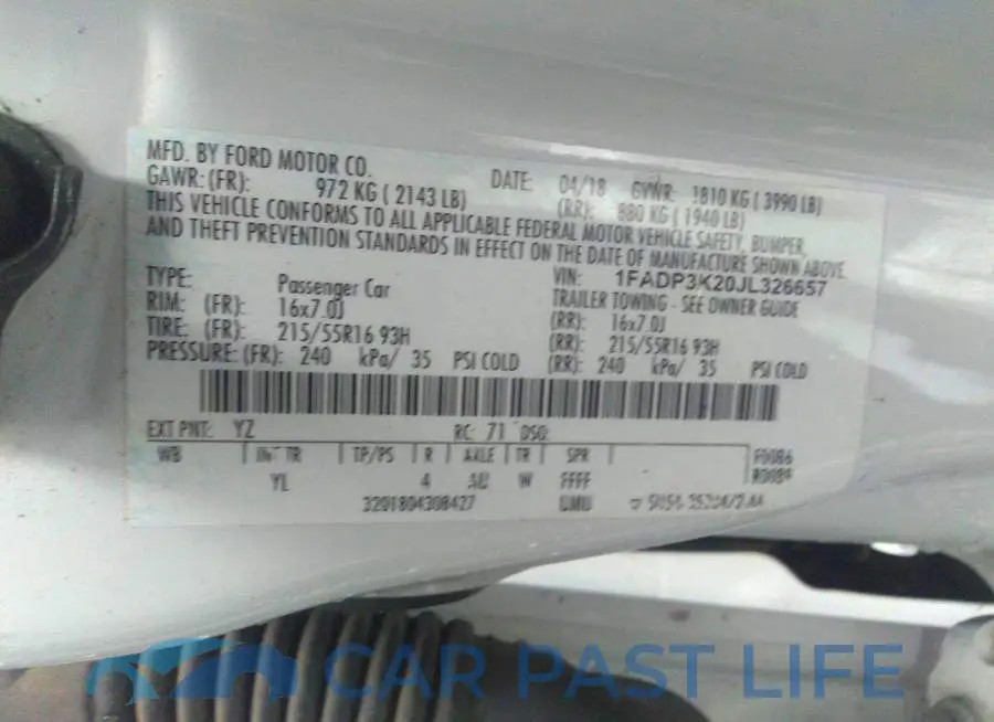 1FADP3K20JL326657# 9