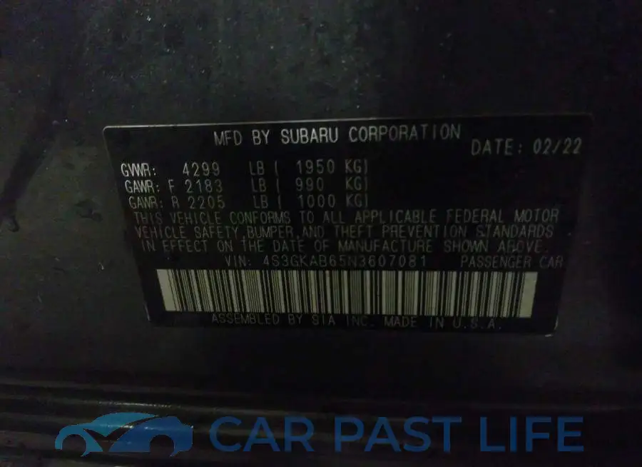 4S3GKAB65N3607081# 9