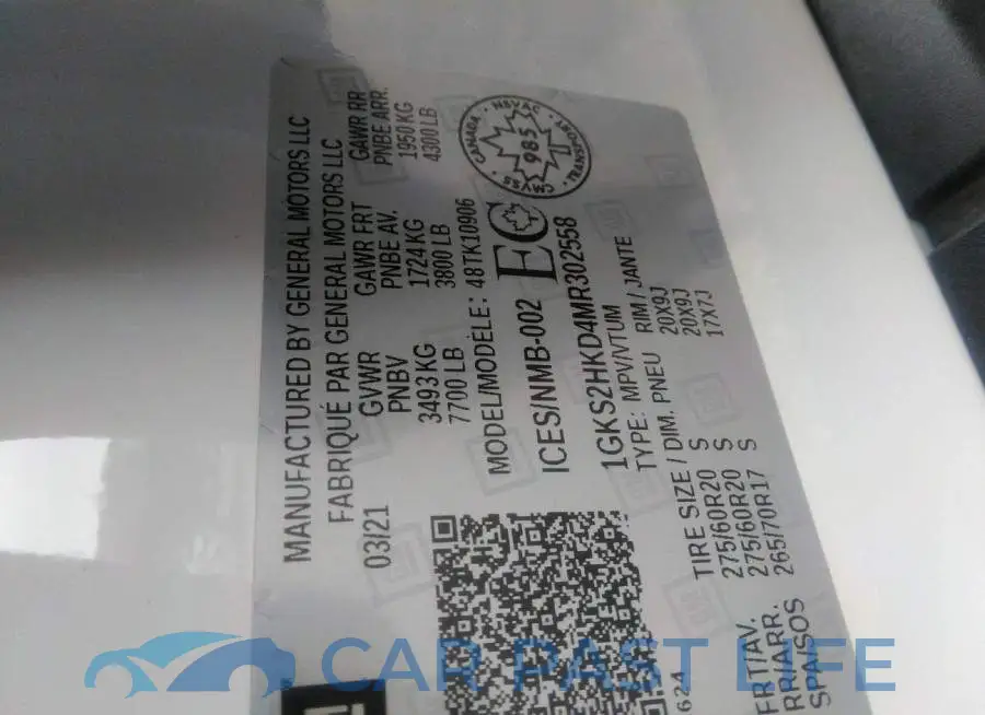 1GKS2HKD4MR302558# 9