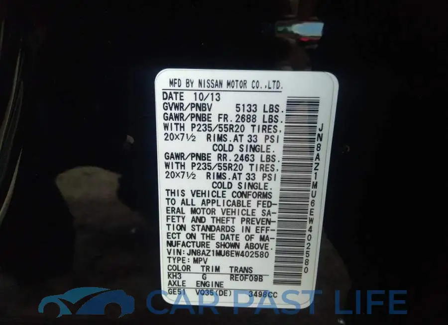 JN8AZ1MU6EW402580# 9
