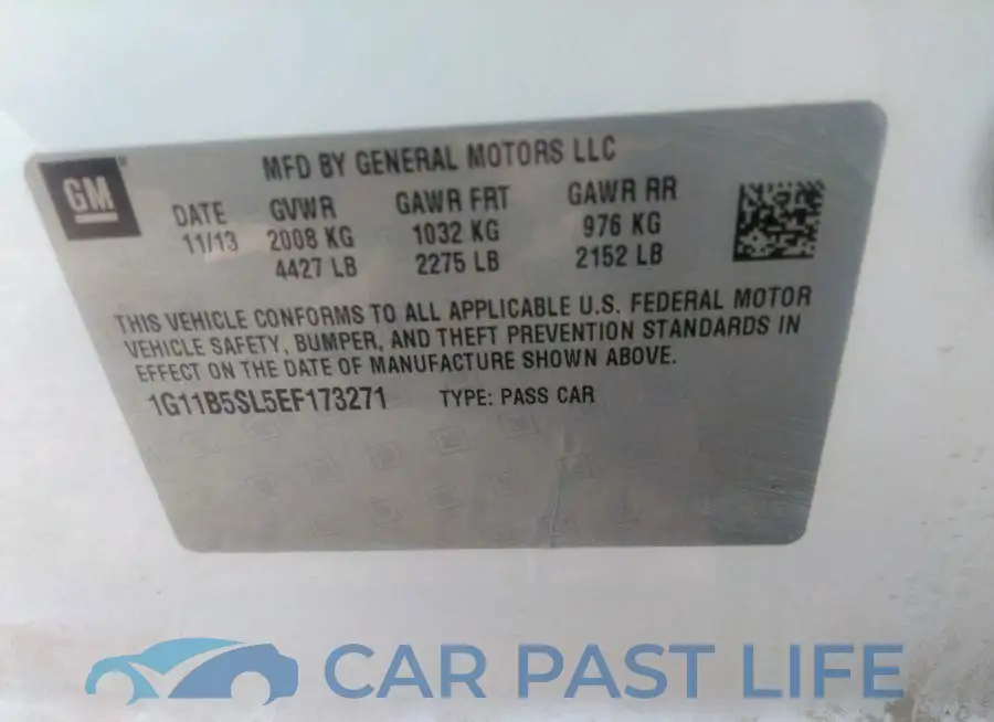 1G11B5SL5EF173271# 9