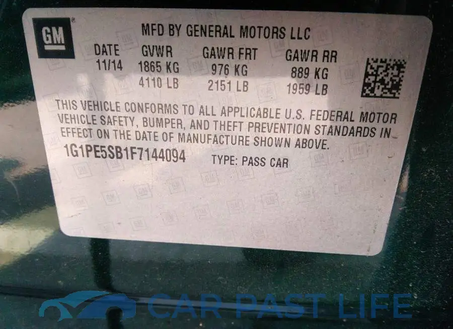 1G1PE5SB1F7144094# 9