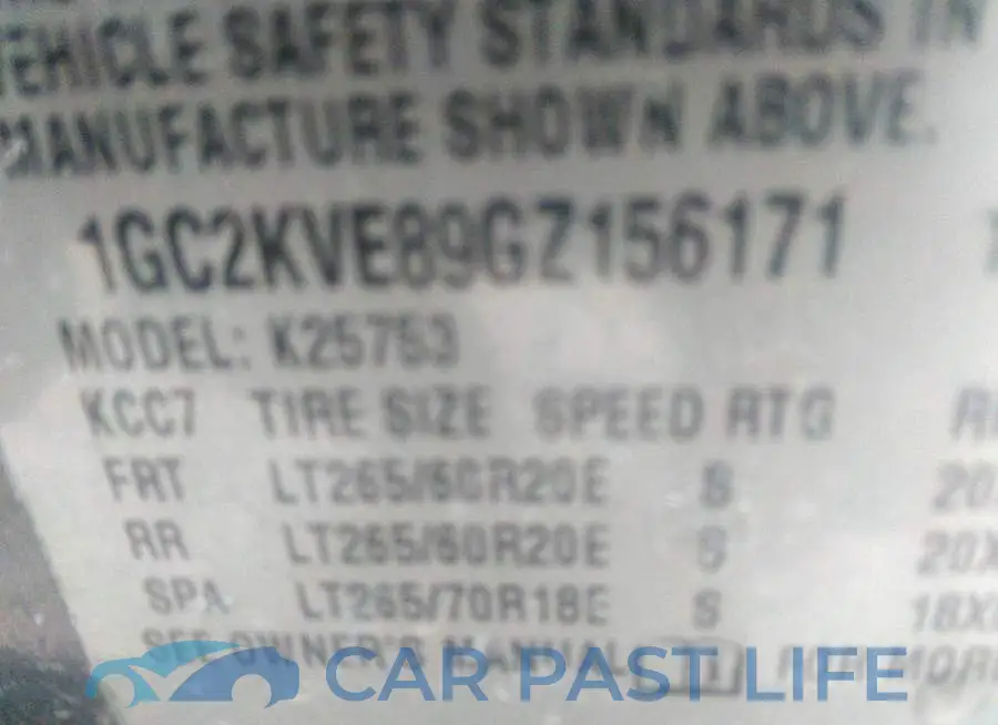 1GC2KVE89GZ156171# 9