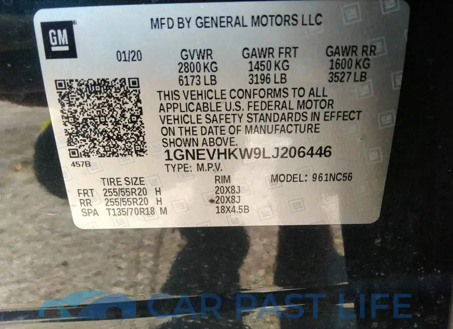 1GNEVHKW9LJ206446# 9