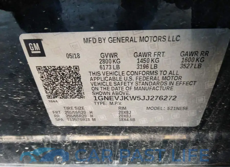 1GNEVJKW5JJ276272# 9