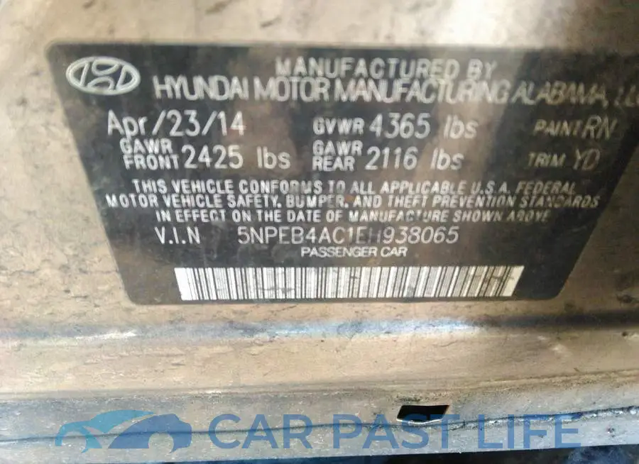 5NPEB4AC1EH938065# 9