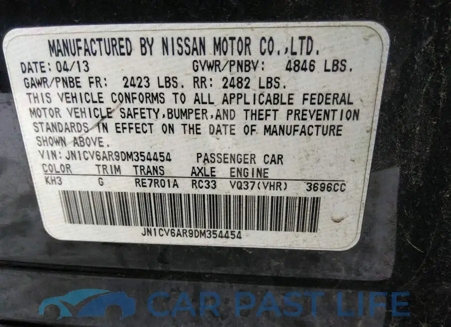 JN1CV6AR9DM354454# 9