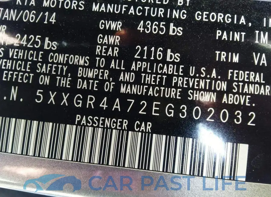 5XXGR4A72EG302032# 9