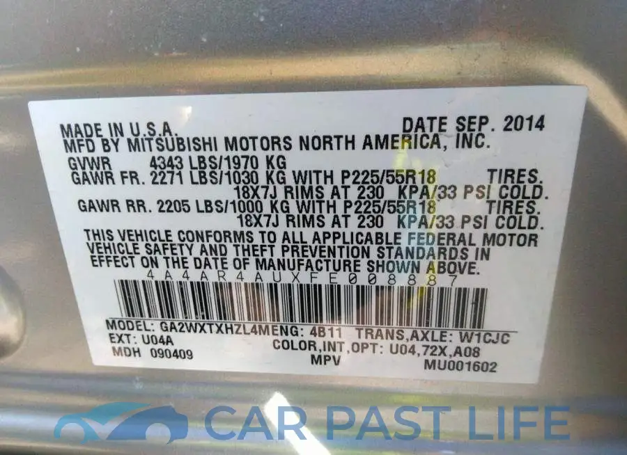 4A4AR4AUXFE008887# 9