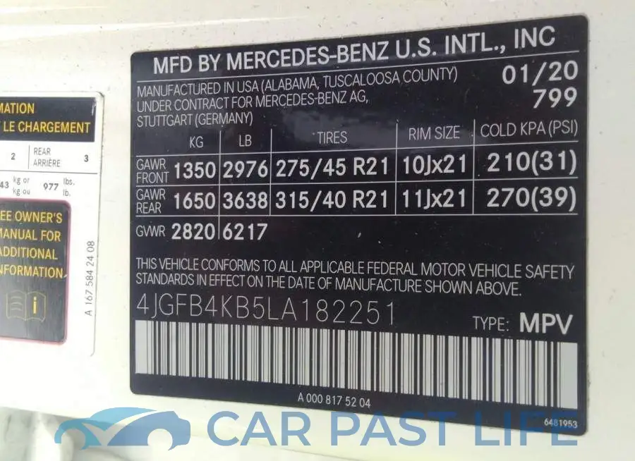 4JGFB4KB5LA182251# 9