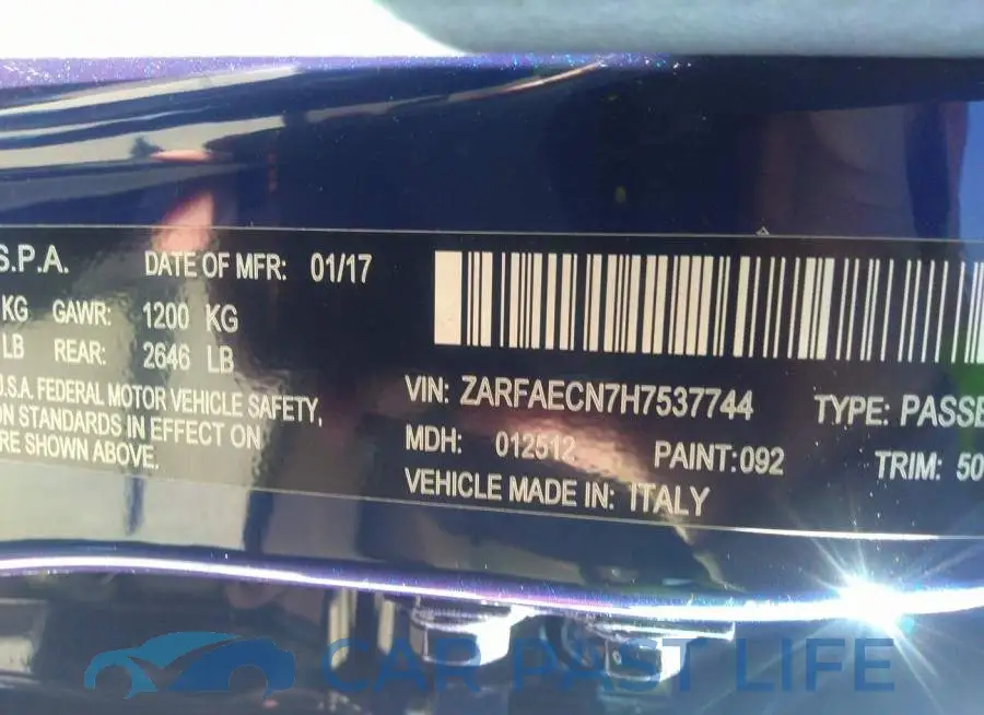 ZARFAECN7H7537744# 9