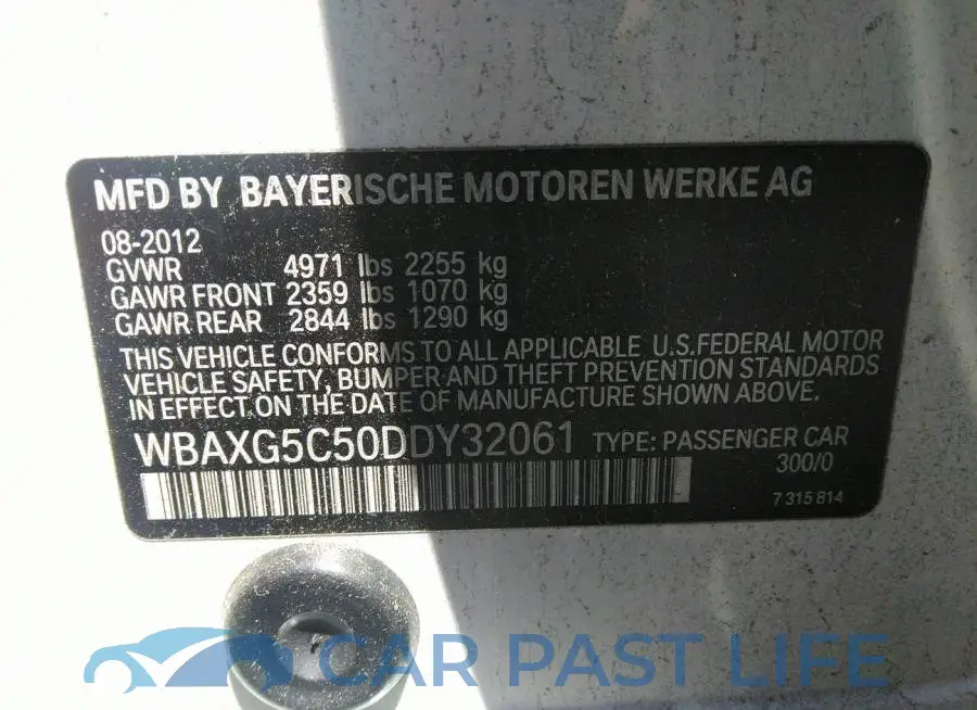 WBAXG5C50DDY32061# 9