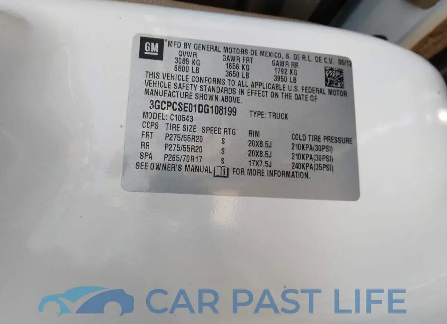 3GCPCSE01DG108199# 9