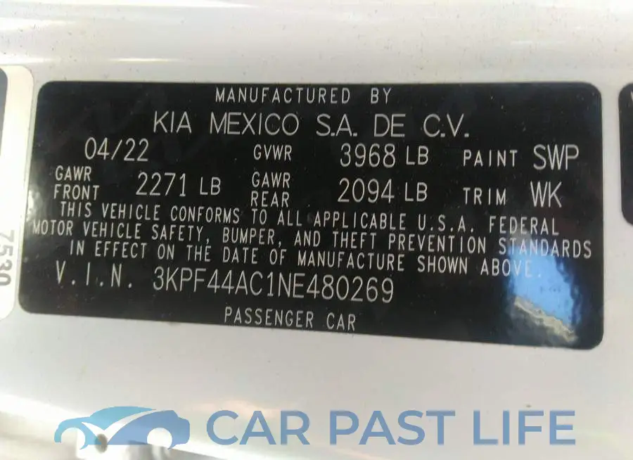 3KPF44AC1NE480269# 9