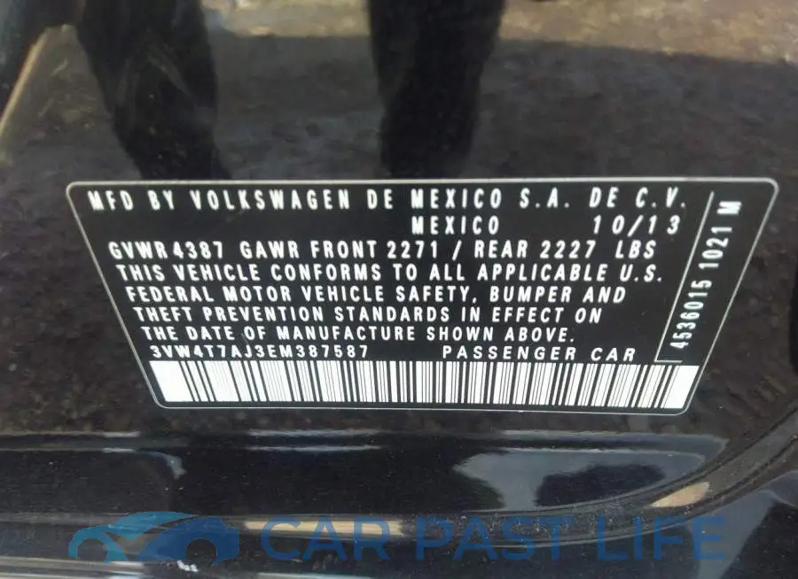 3VW4T7AJ3EM387587# 9