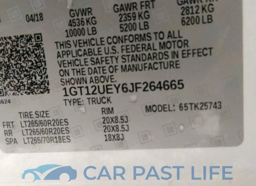 1GT12UEY6JF264665# 9
