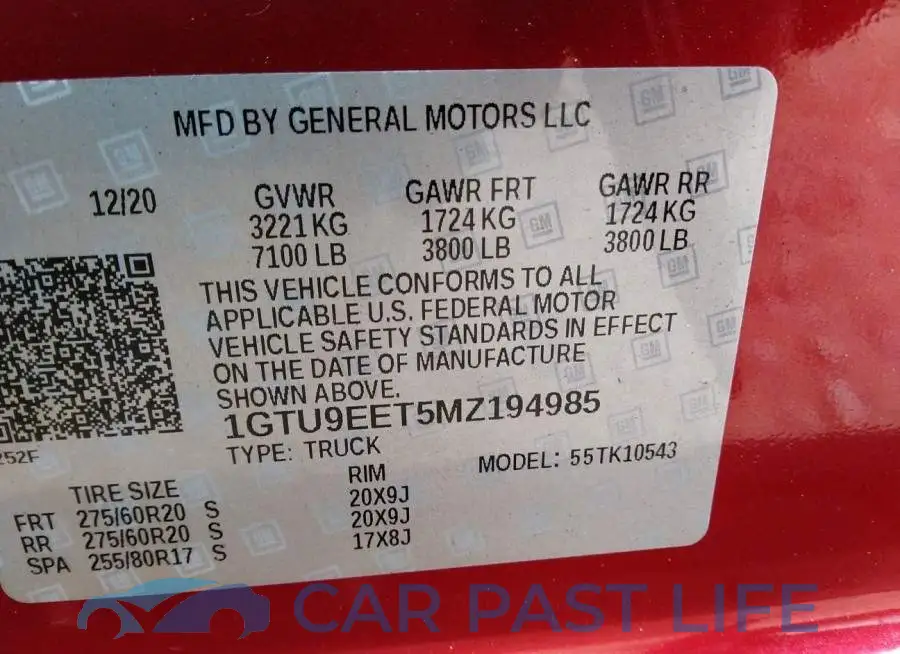 1GTU9EET5MZ194985# 9