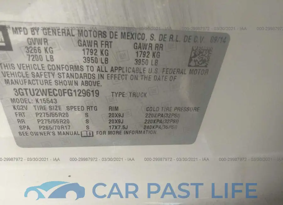 3GTU2WEC0FG129619# 9