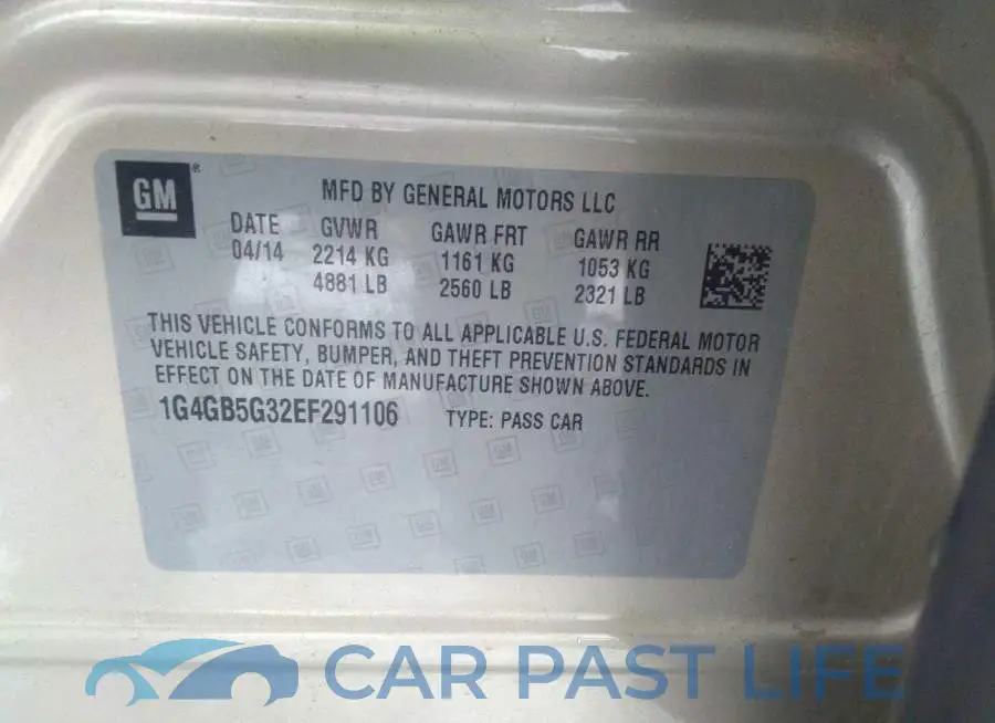 1G4GB5G32EF291106# 9