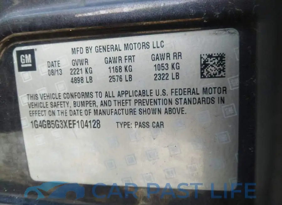 1G4GB5G3XEF104128# 9