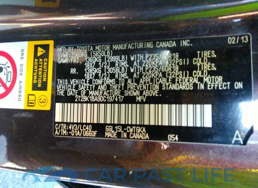2T2BK1BA9DC197417# 9