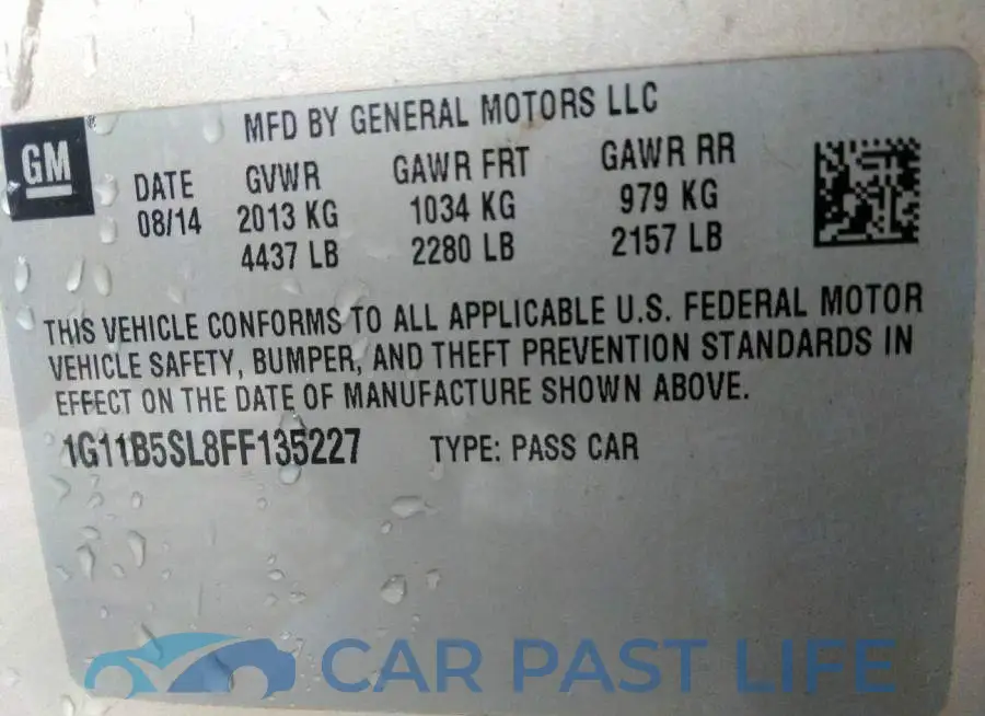 1G11B5SL8FF135227# 9