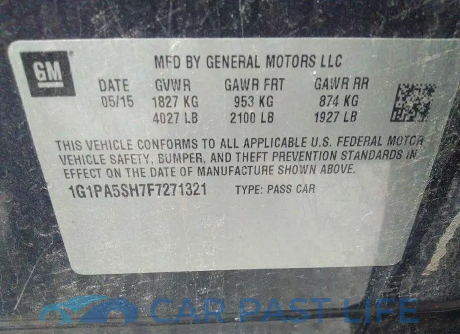 1G1PA5SH7F7271321# 9