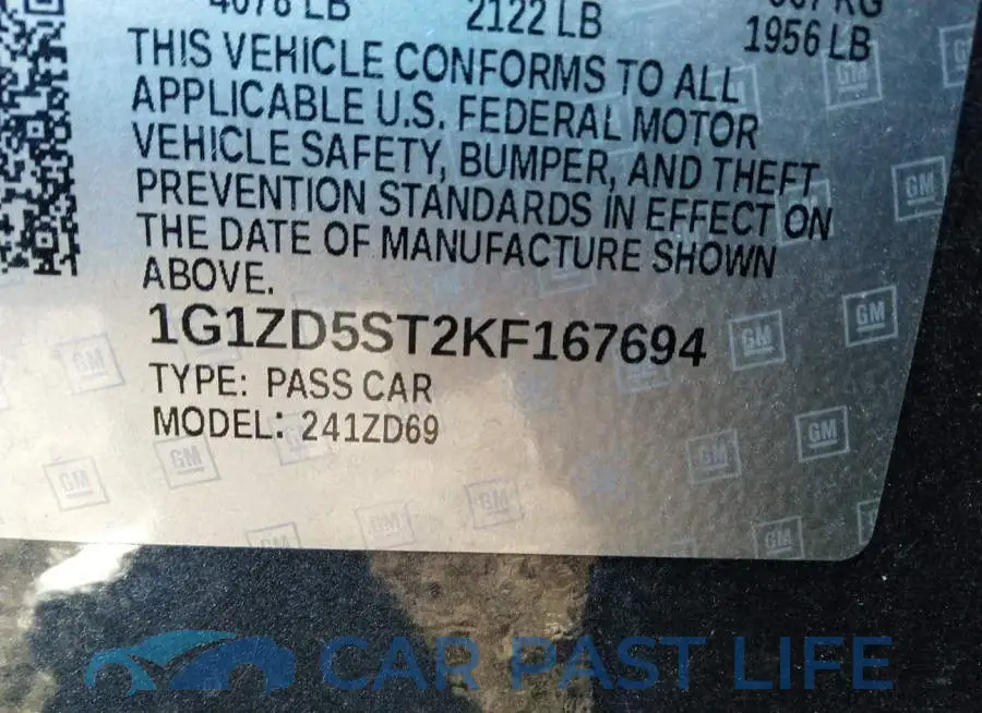 1G1ZD5ST2KF167694# 9