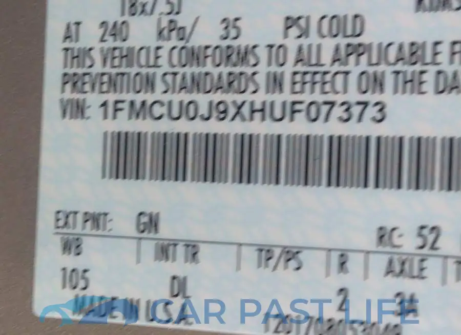 1FMCU0J9XHUF07373# 9
