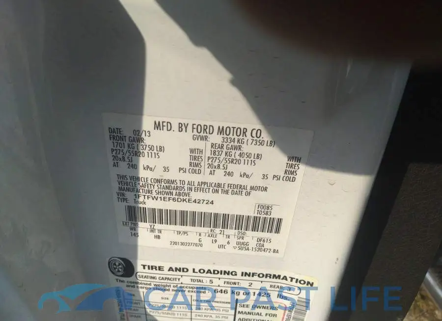 1FTFW1EF6DKE42724# 9