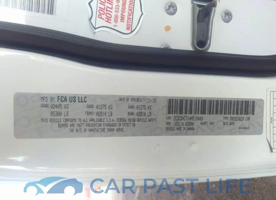 2C3CDXCT1HH510403# 9