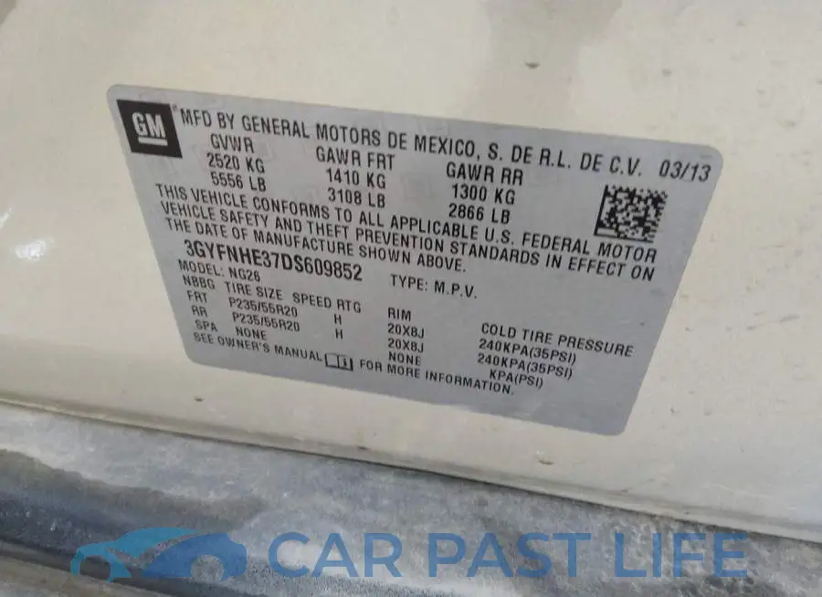 3GYFNHE37DS609852# 9