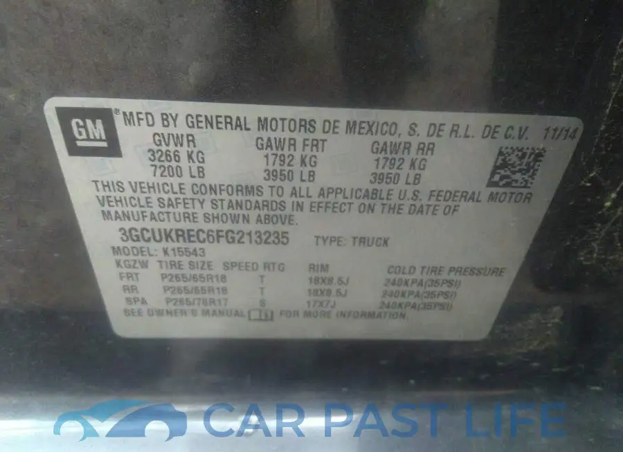 3GCUKREC6FG213235# 9
