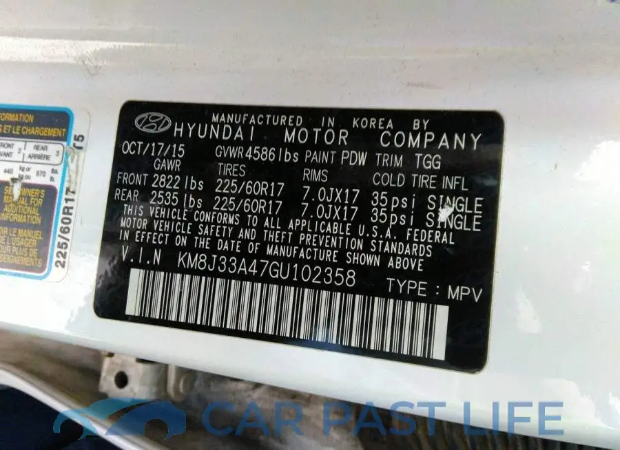 KM8J33A47GU102358# 9