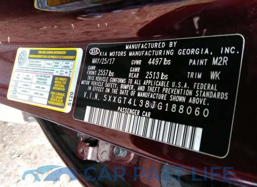 5XXGT4L38JG188060# 9
